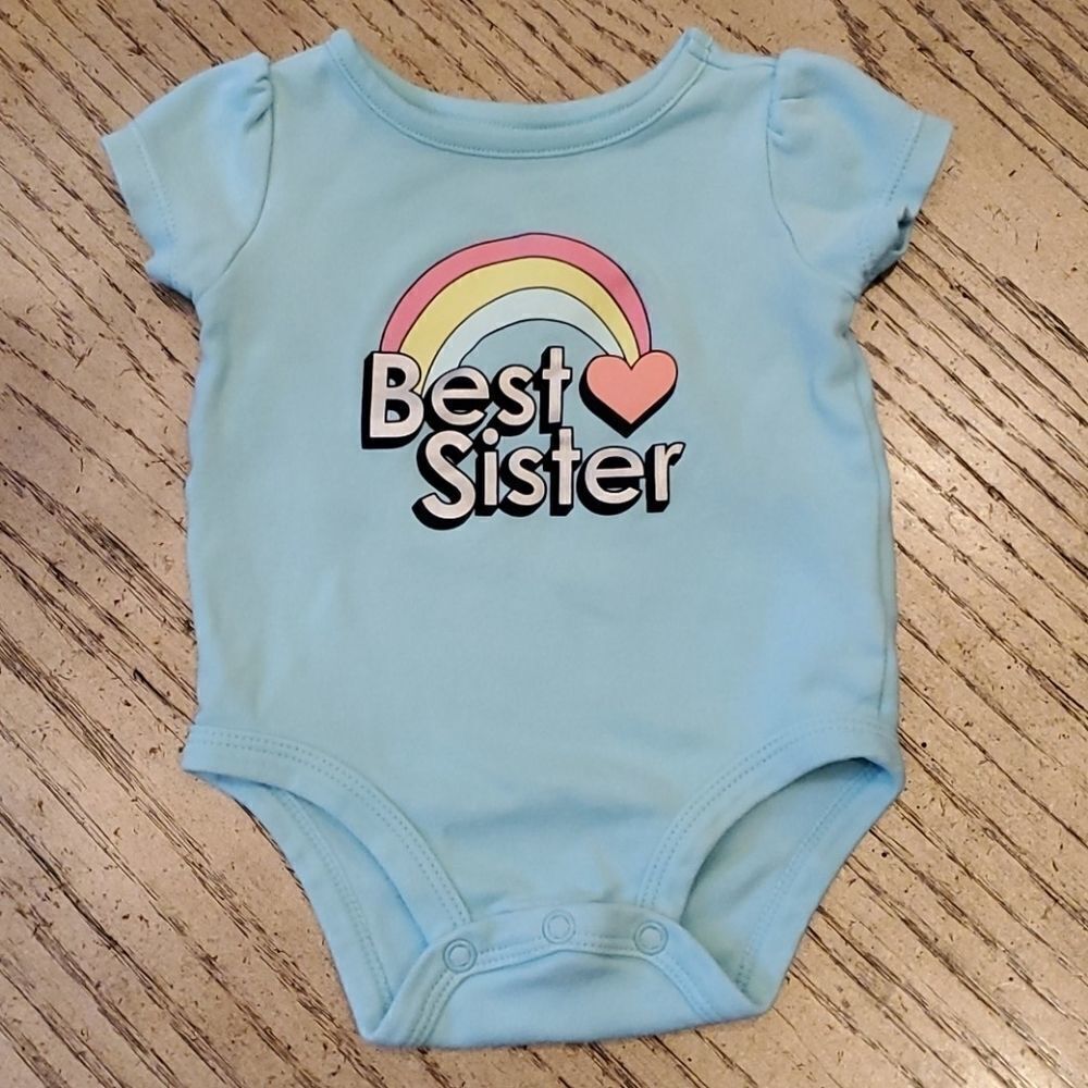 Carters girls 3 month best sister onsie.